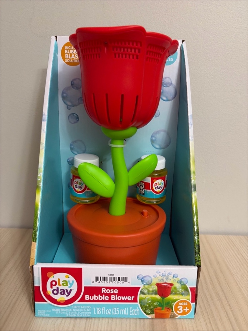 Play Day New! Red Rose Bubble Blower - Fun Bubble Toy for Kids